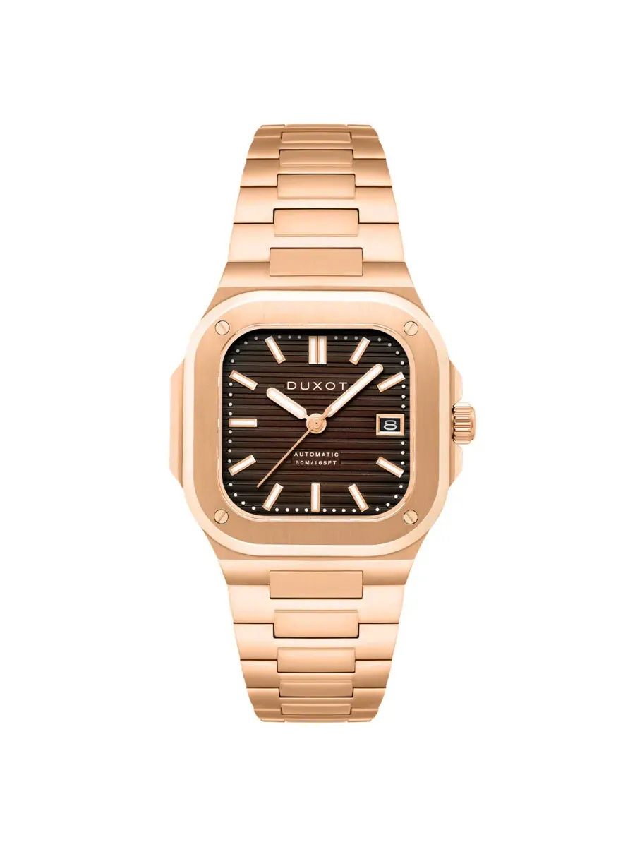 Мужские часы Duxot Quadrata Automatic с коричневым циферблатом DX-2073-55