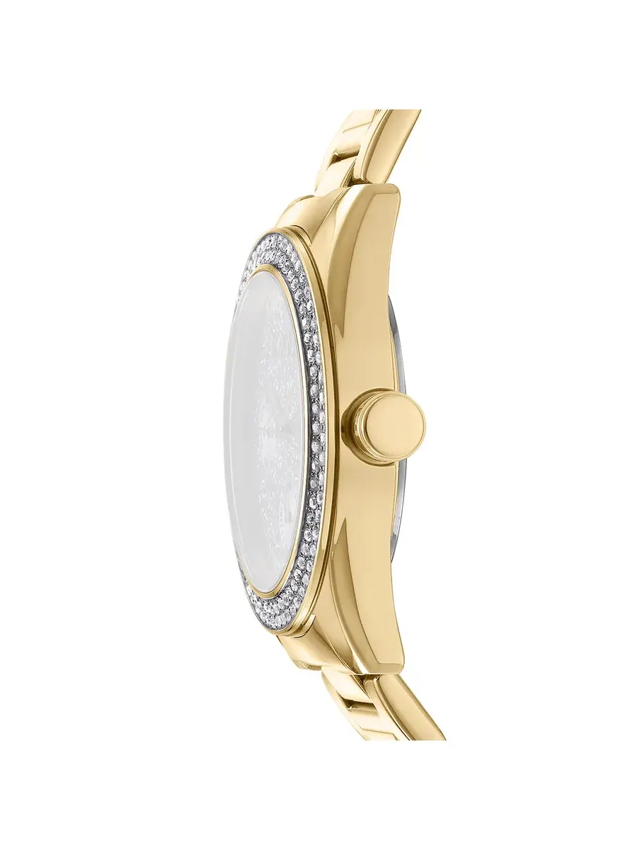 Женские часы DKNY с серебристым циферблатом DK1L078M0025 — изображение 3 из 3, оттенок желтый золотистый