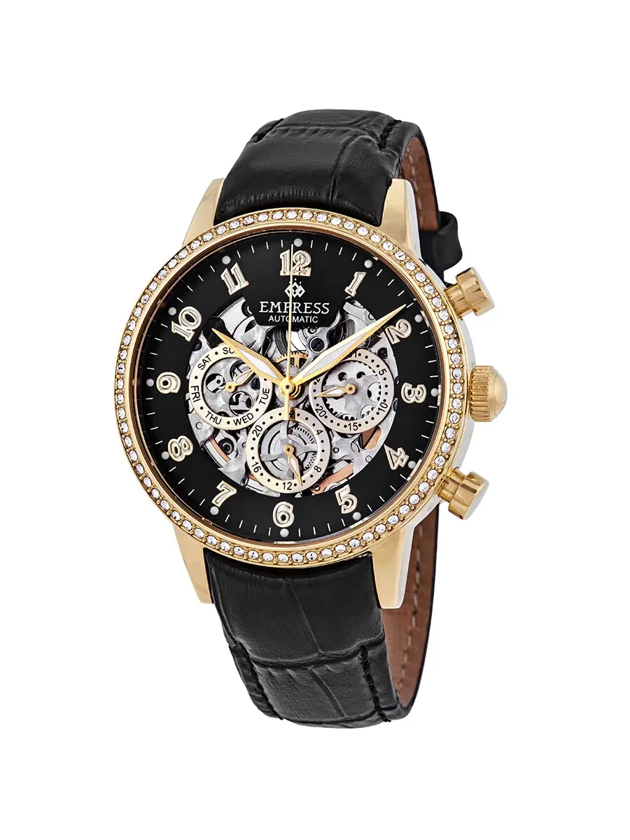 Женские часы Empress Beatrice Black Skeleton Dial EM2004 — изображение 1 из 3, оттенок золотистый