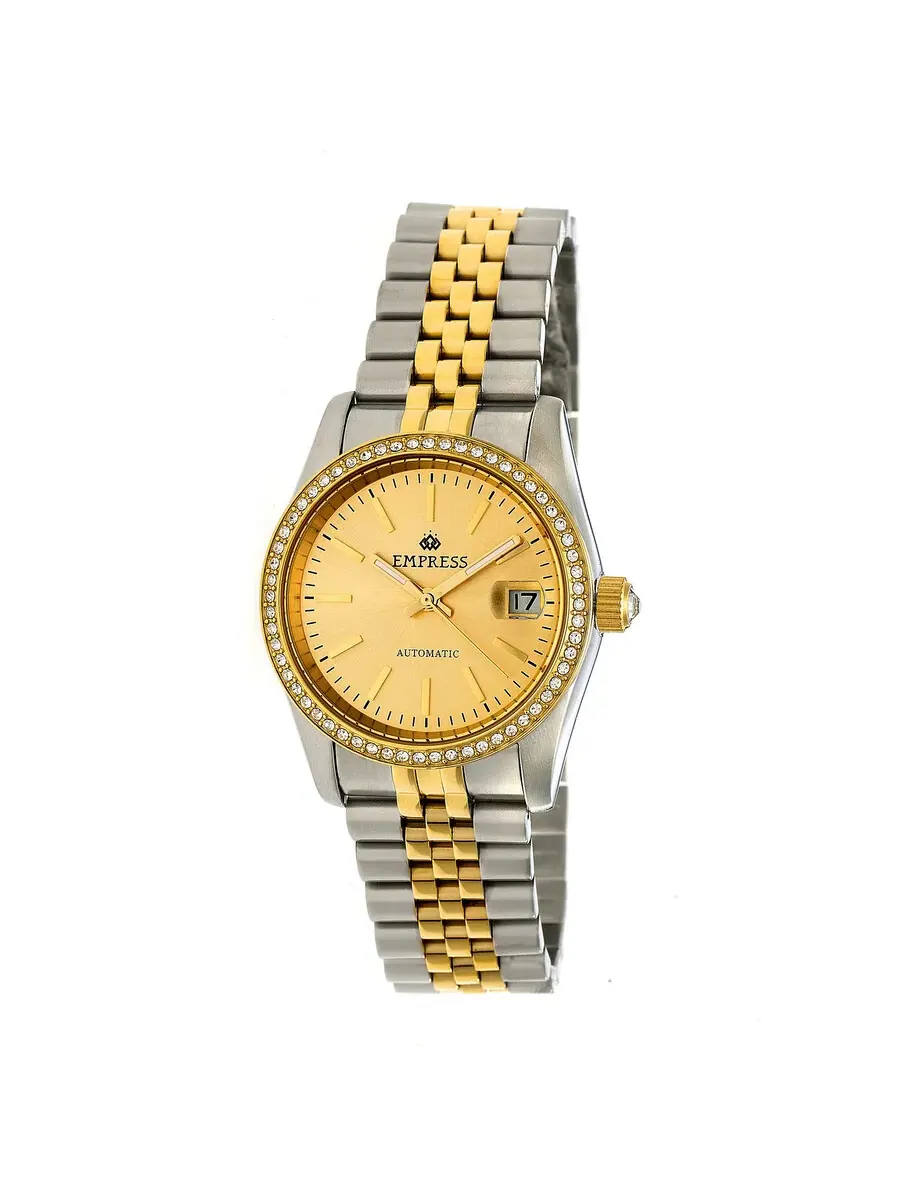 Женские часы Empress Constance Automatic с золотым циферблатом и кристаллами EMPEM1506 — изображение 1 из 3