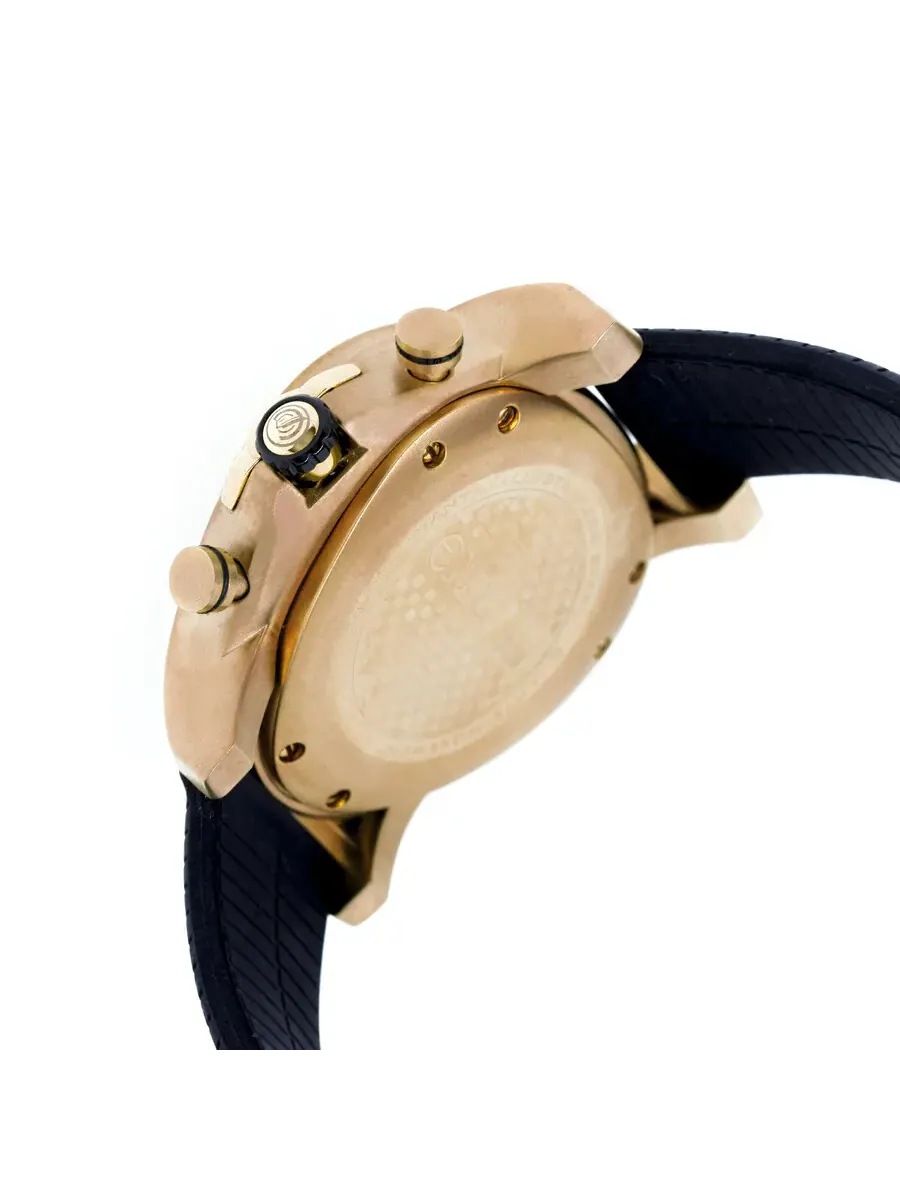 Мужские часы Equipe Grille Chronograph с серебристым циферблатом и черным резиновым ремешком E209 — изображение 2 из 3