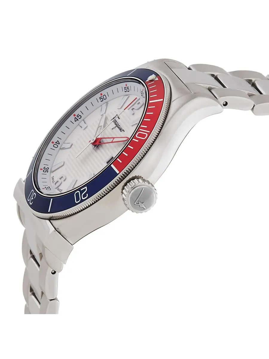 Мужские часы Ferragamo 1898 Sport Quartz с белым циферблатом и безелем Pepsi SFYK00520 — изображение 2 из 3