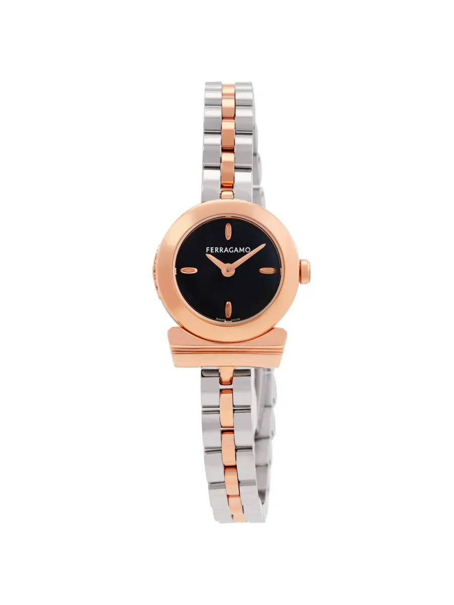 Женские часы Ferragamo Gancini Quartz с черным циферблатом SFKK01623