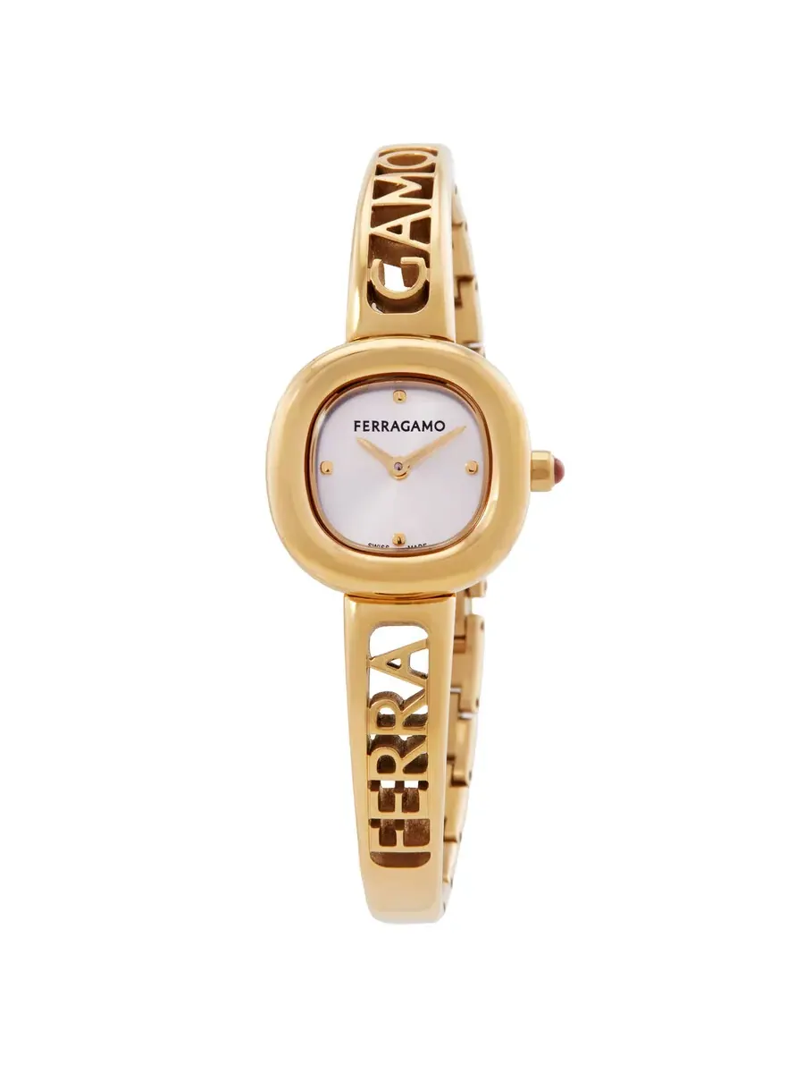 Женские кварцевые часы Ferragamo Iconic Jewel Bangle с серебристым циферблатом SFAB00324 — изображение 1 из 3