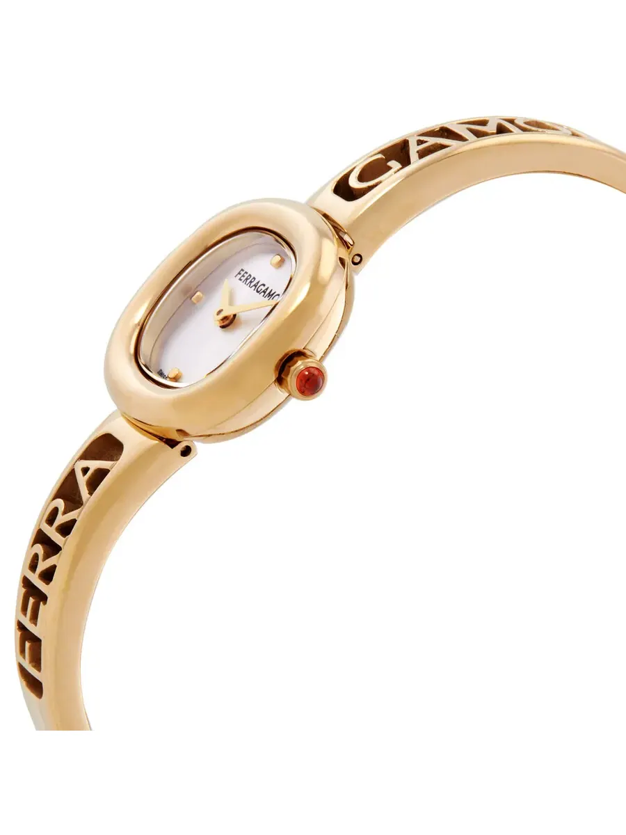 Женские кварцевые часы Ferragamo Iconic Jewel Bangle с серебристым циферблатом SFAB00324 — изображение 2 из 3