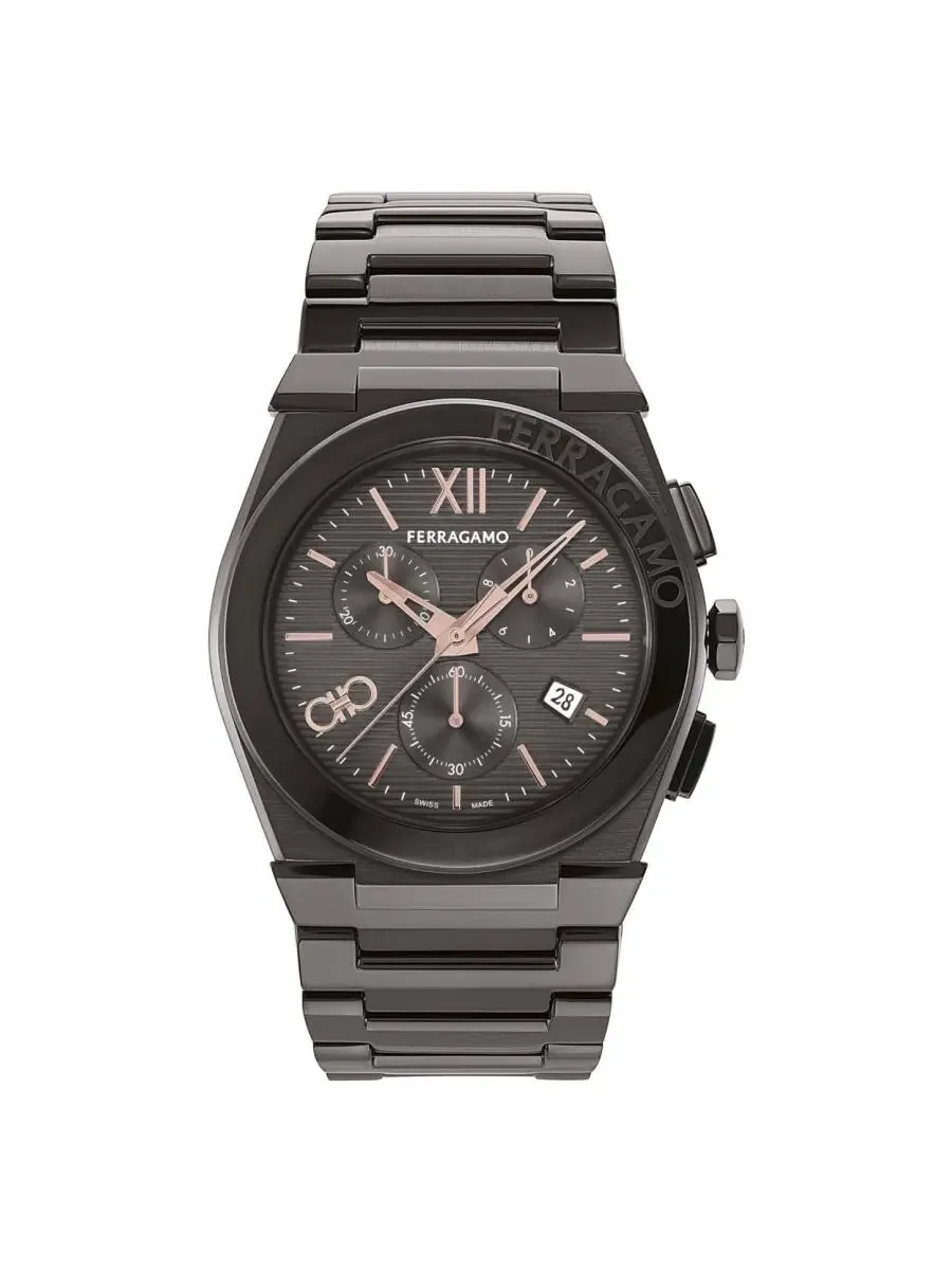 Мужские часы Ferragamo Vega Chrono Quartz с серым циферблатом SFMR01124 — изображение 1 из 2, оттенок серый