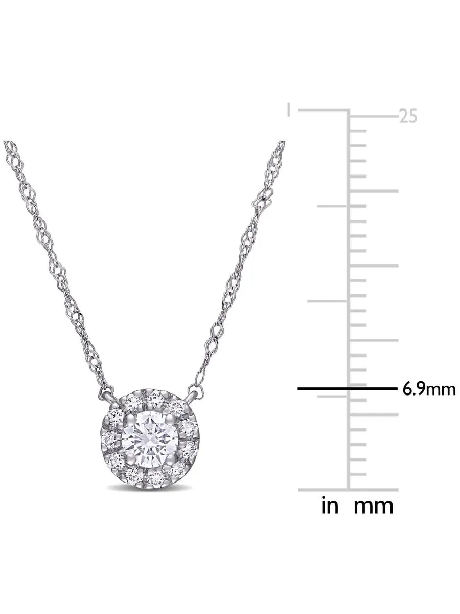 Созданное Forever 3/8 CT TW лабораторно созданное колье с алмазной коронкой из белого золота 14 — изображение 3 из 6