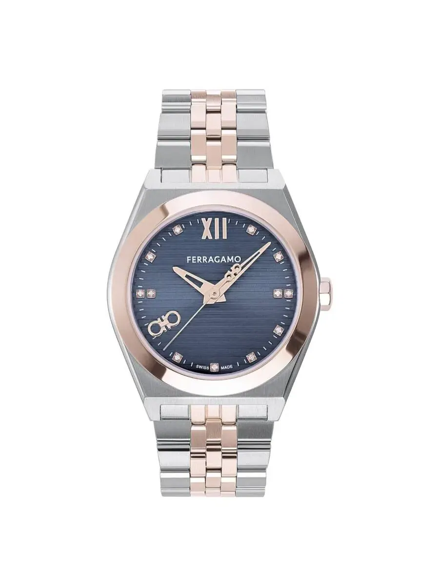 Мужские часы Ferragamo Vega Quartz с синим циферблатом и бриллиантами SFKI00824 — изображение 1 из 2
