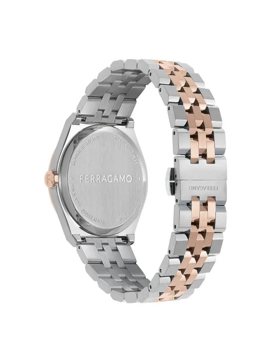Мужские часы Ferragamo Vega с кварцевым механизмом, серебристым циферблатом и двухцветным корпусом — изображение 2 из 2