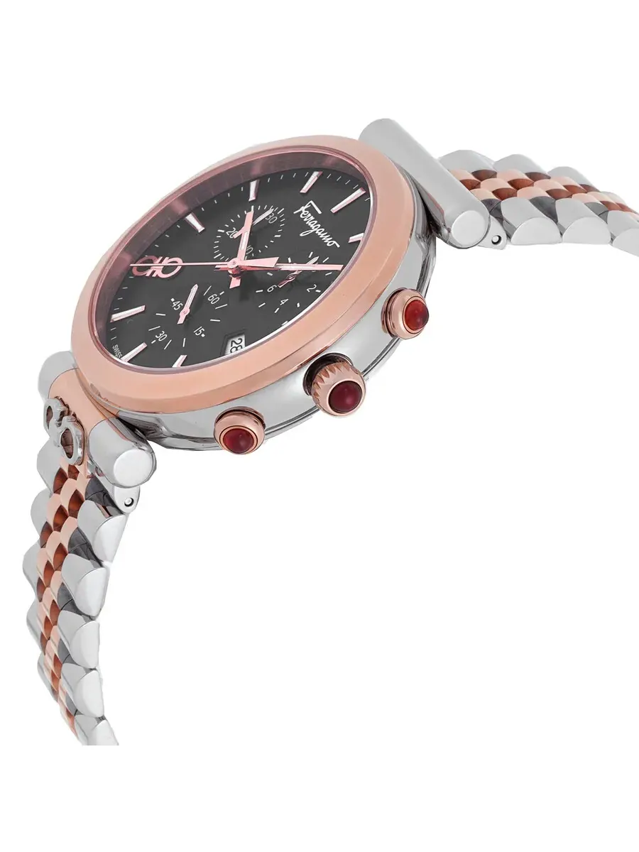 Часы Ferragamo Ora Quartz с черным циферблатом SFYB02524 — изображение 2 из 3, оттенок розовый золотистый