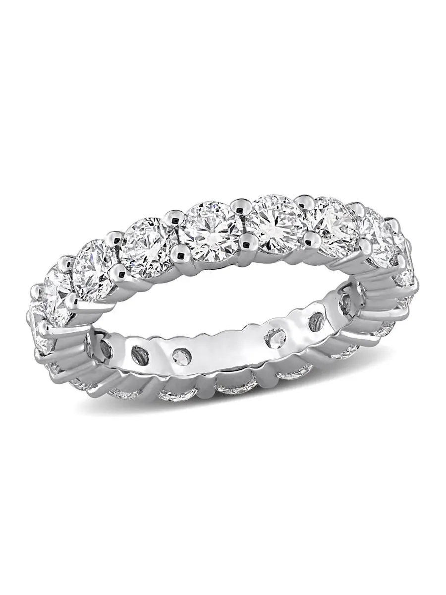 Созданное Forever 3CT TW лабораторно выращенное бриллиантовое кольцо вечности из белого золота 14 — изображение 1 из 6