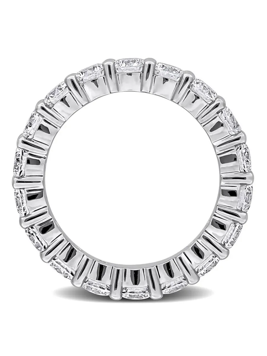 Созданное Forever 3CT TW лабораторно выращенное бриллиантовое кольцо вечности из белого золота 14 — изображение 4 из 6