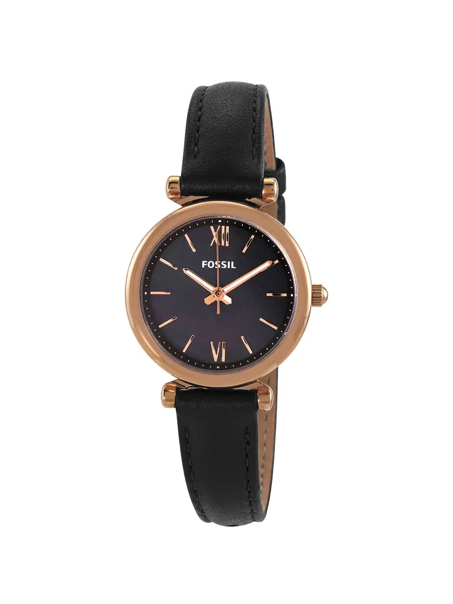 Женские часы Fossil Carlie Mini с кварцевым механизмом и черным циферблатом ES4700 — изображение 1 из 3