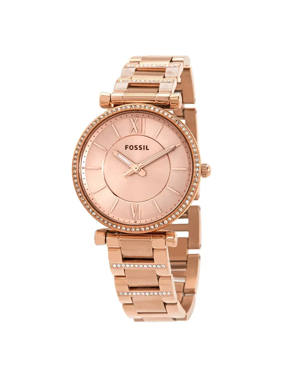Женские часы Fossil Carlie с кварцевым механизмом и розовым циферблатом ES4301 — изображение 1 из 3