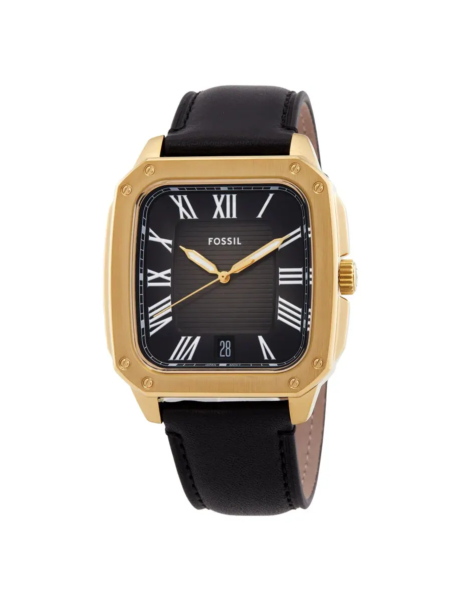 Часы Fossil Crosby с черным циферблатом из кварца FS6151 — изображение 1 из 3, оттенок золотистый