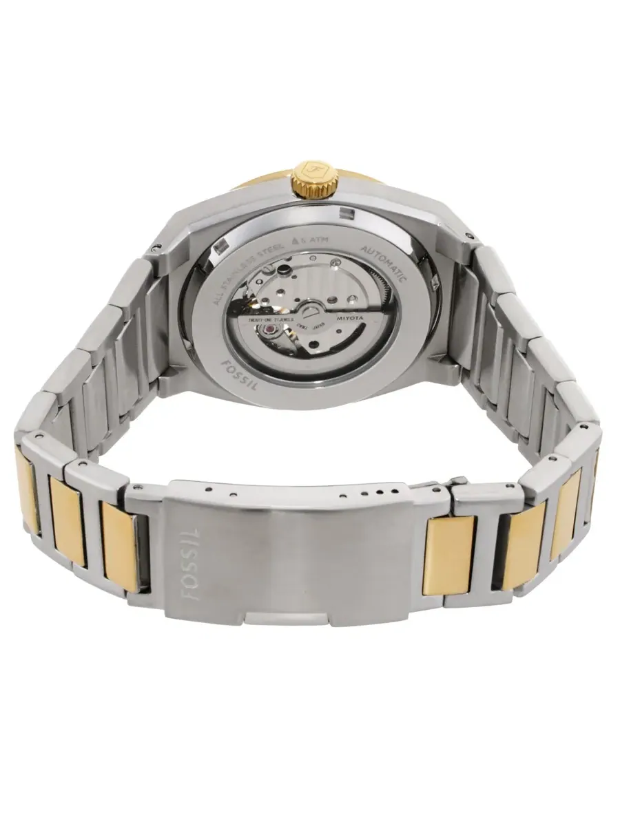 Мужские часы Fossil Everett Automatic с синим циферблатом ME3275 — изображение 3 из 3, оттенок золотистый