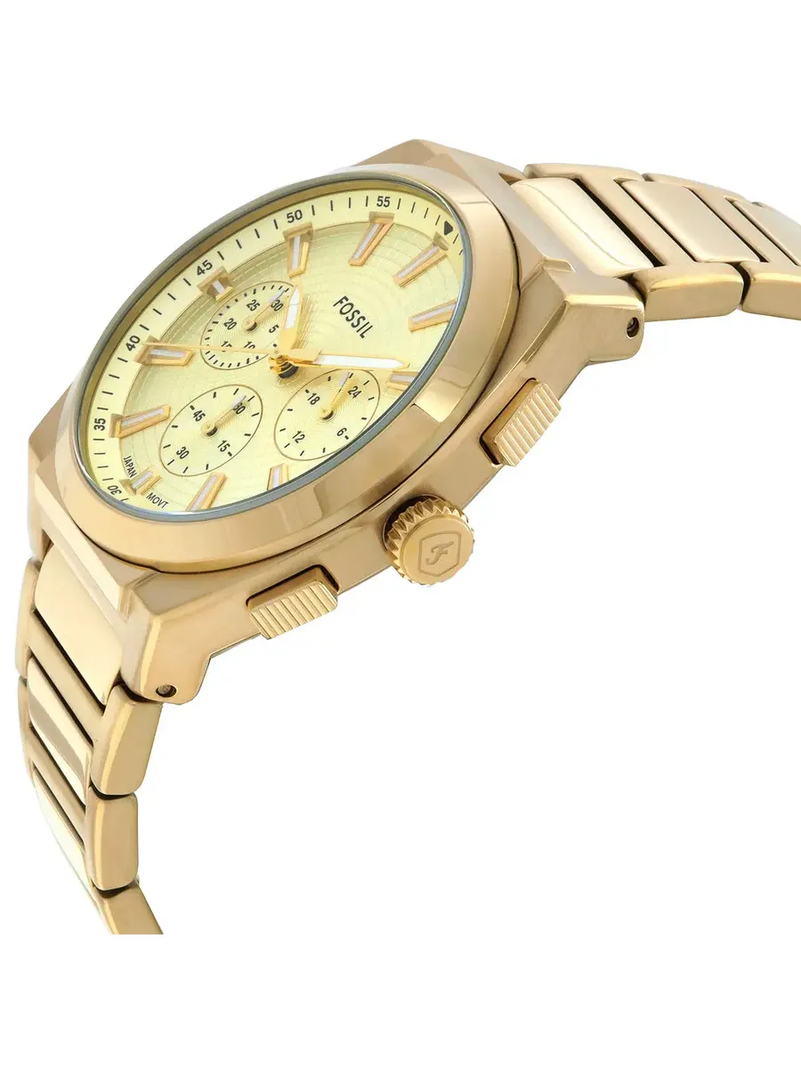 Мужские часы Fossil Everett с кварцевым хронографом и золотым циферблатом FS6119 — изображение 2 из 3, оттенок золотистый