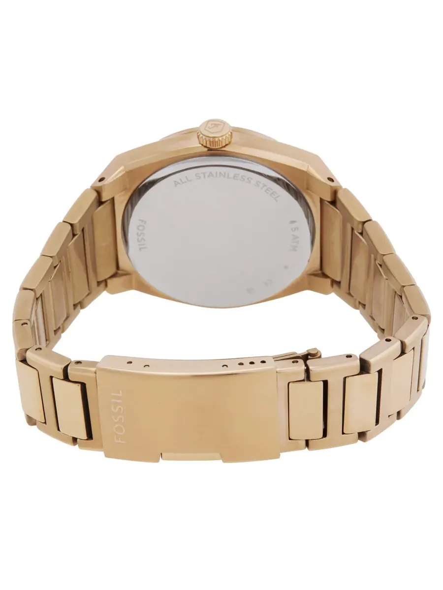 Мужские часы Fossil Everett с золотым циферблатом и кварцевым механизмом FS5965 — изображение 3 из 3