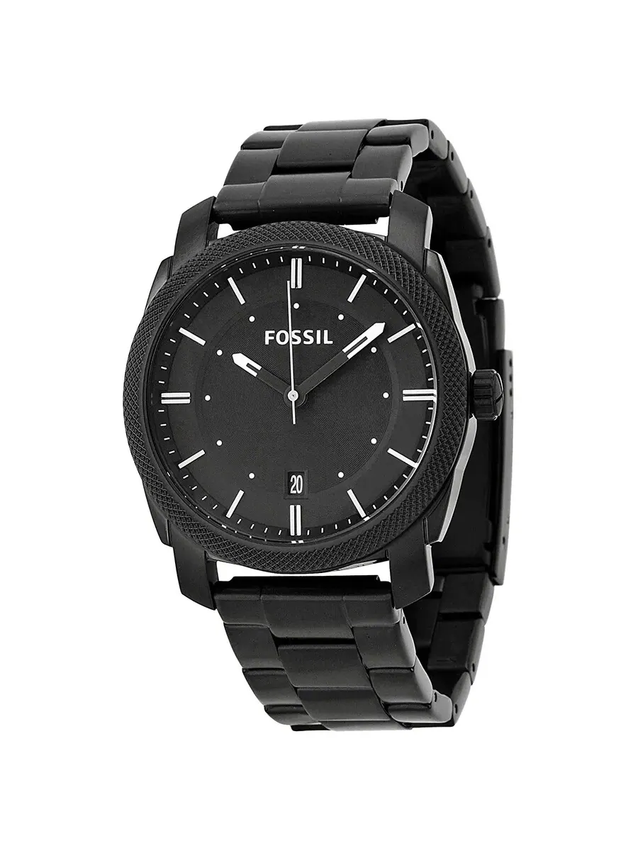 Мужские часы Fossil Machine с черным циферблатом и черным покрытием FS4775 — черный
