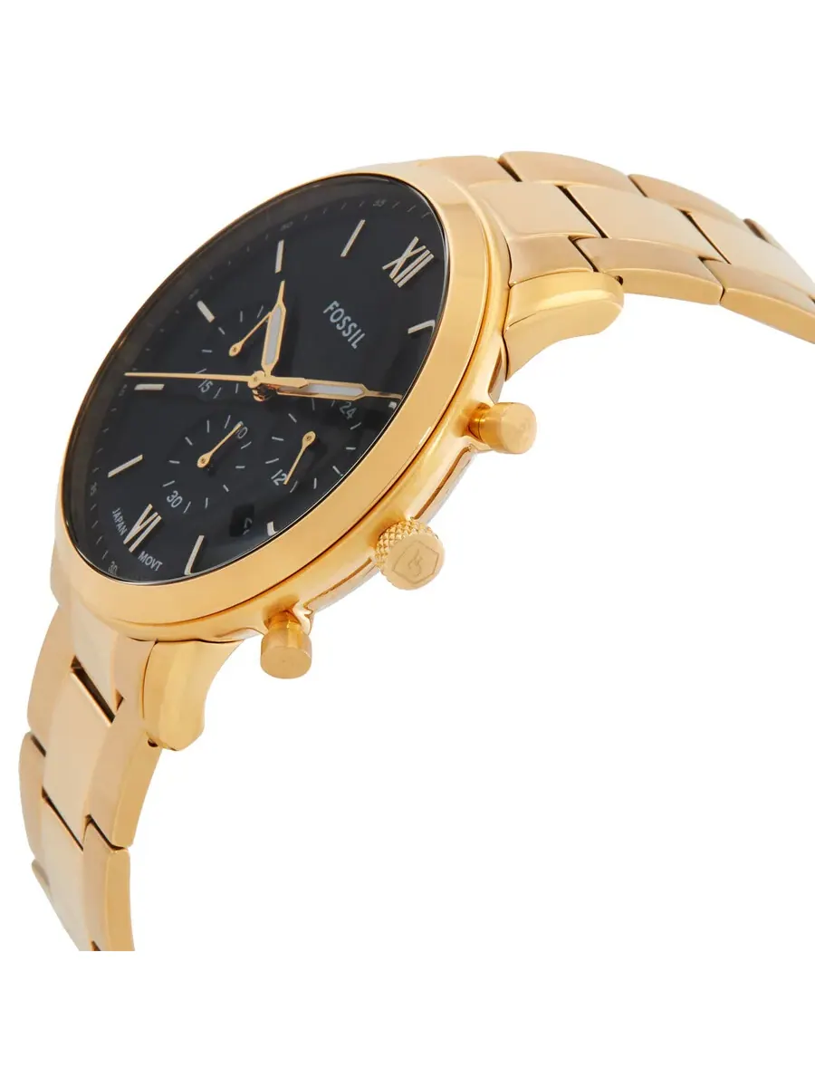 Мужские часы Fossil Neutra Chronograph Quartz с черным циферблатом FS6093 — изображение 2 из 3, оттенок золотистый