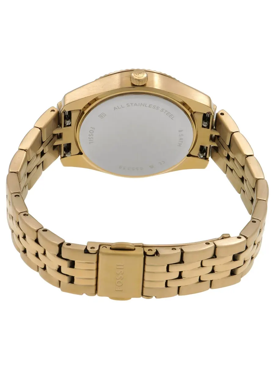 Женские часы Fossil Scarlette с золотым циферблатом из кварца ES5338 — изображение 2 из 3, оттенок желтый золотистый