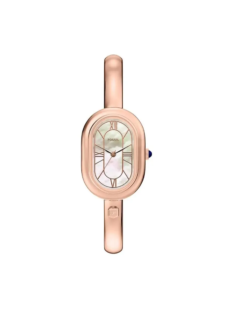 Женские элегантные овальные часы Fossil Sloan Quartz Es5472 — изображение 1 из 2, оттенок розовый золотистый