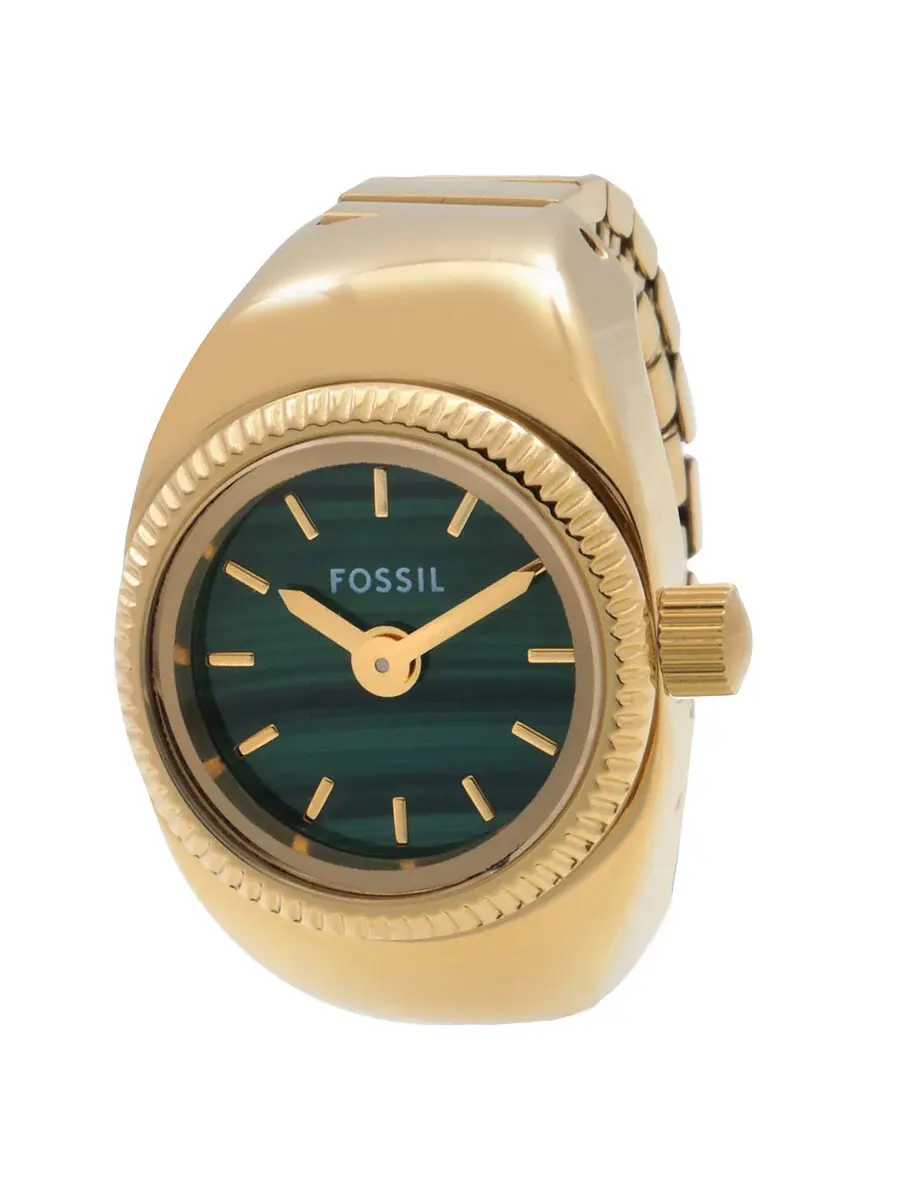 Женские часы Fossil Watch Ring с кварцевым механизмом и зеленым циферблатом ES5308 — изображение 1 из 3