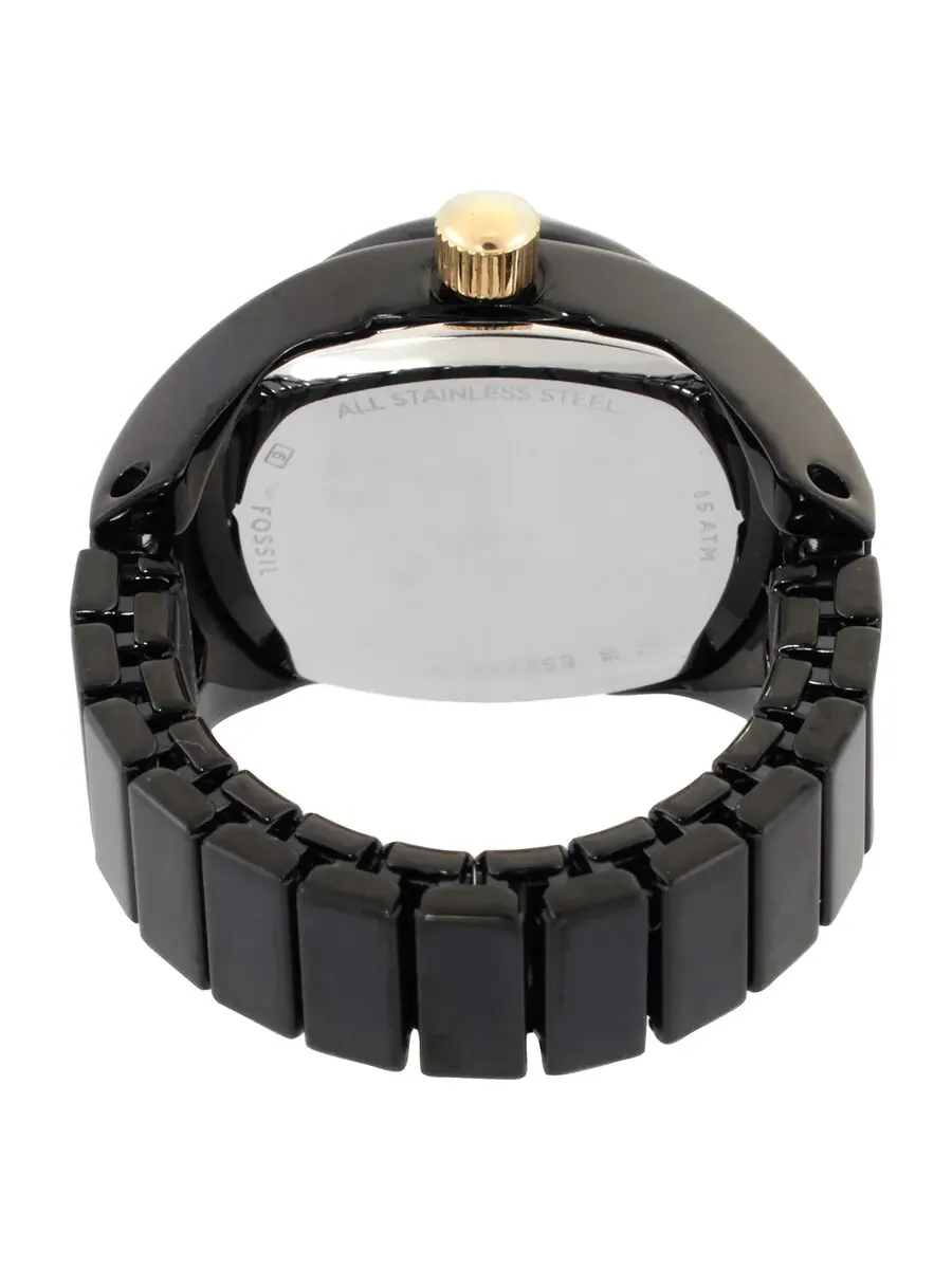 Часы Fossil Watch Ring с двумя стрелками, черные часы из нержавеющей стали ES5449 — изображение 4 из 4, оттенок золотистый