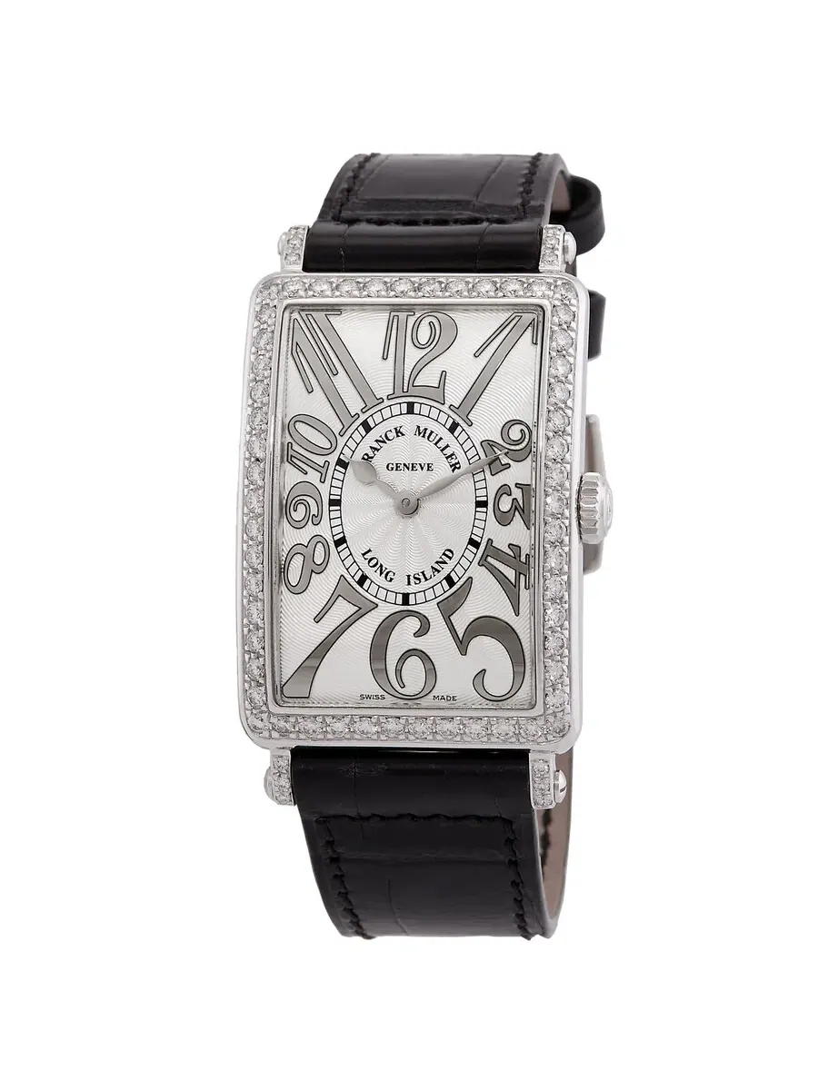 Женские и мужские часы Franck Muller Long Island Quartz с серебристым циферблатом и бриллиантами — изображение 1 из 3
