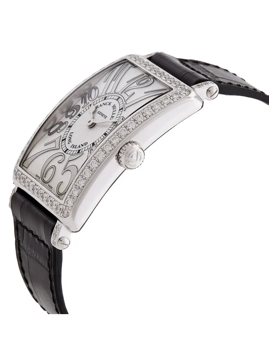 Женские и мужские часы Franck Muller Long Island Quartz с серебристым циферблатом и бриллиантами — изображение 2 из 3