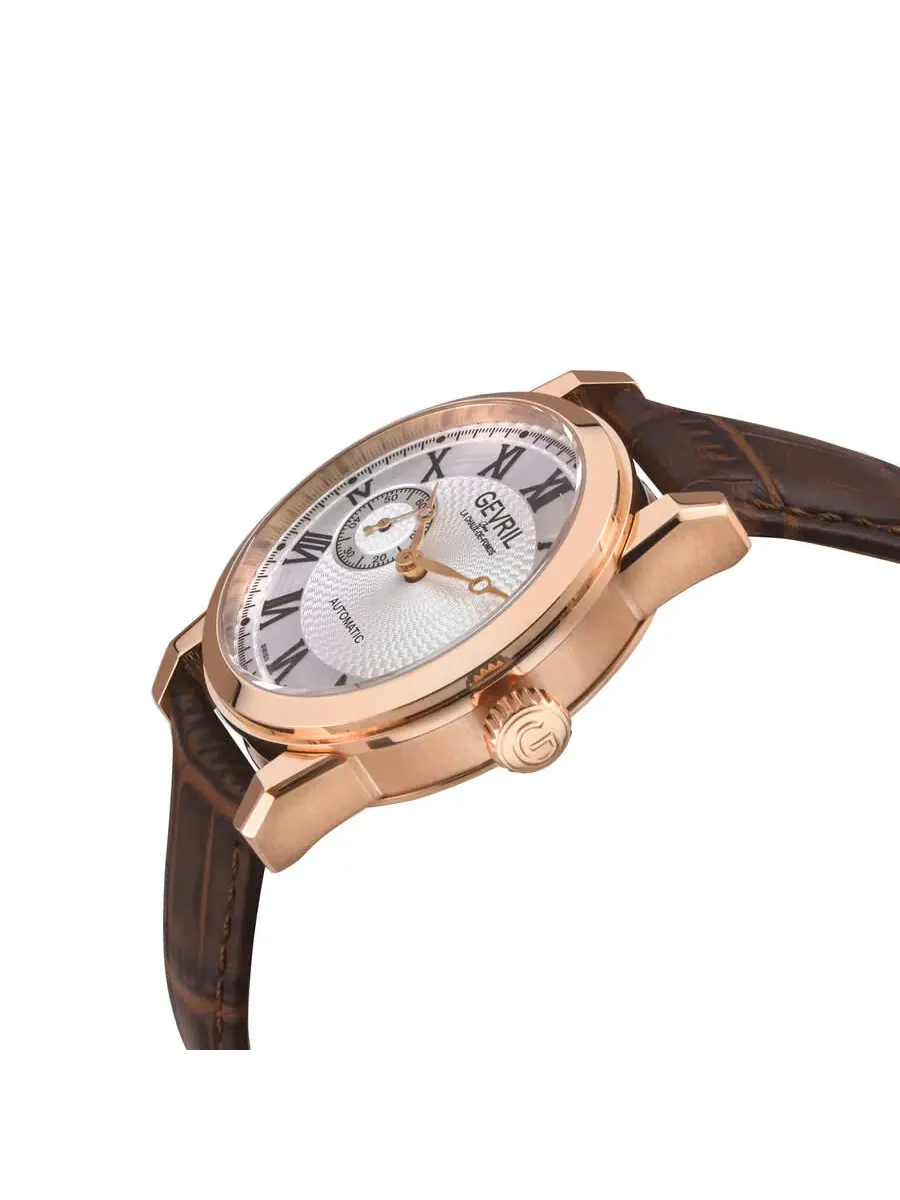 Мужские часы Gevril Madison Automatic с серебристым циферблатом, модель 2567 — изображение 3 из 3, оттенок розовый золотистый