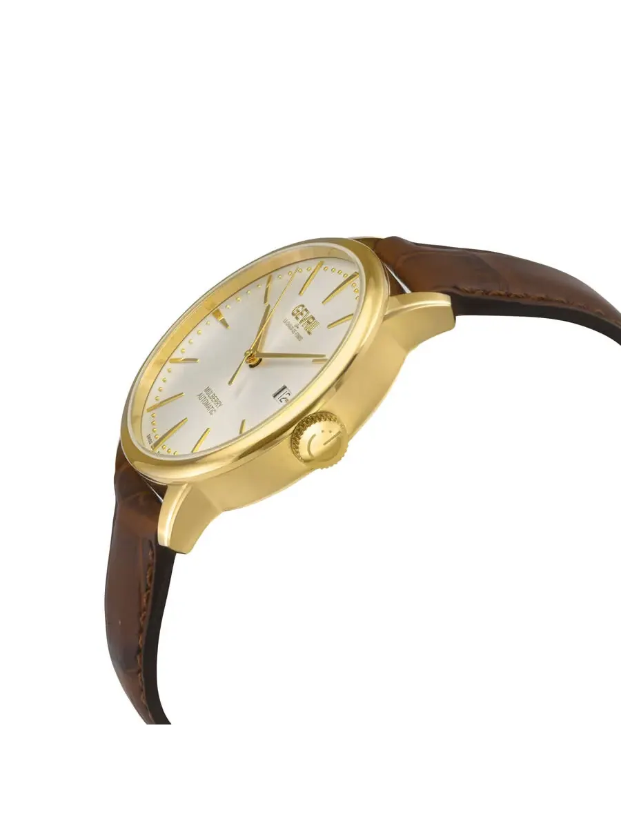Мужские часы Gevril Mulberry Automatic с серебристым циферблатом 9623 — изображение 3 из 3, оттенок желтый золотистый