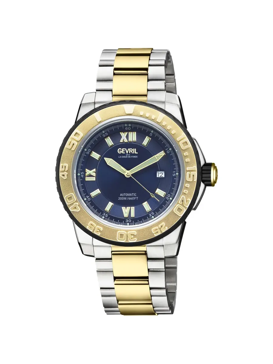 Мужские часы Gevril Seacloud Automatic с синим циферблатом 31259B