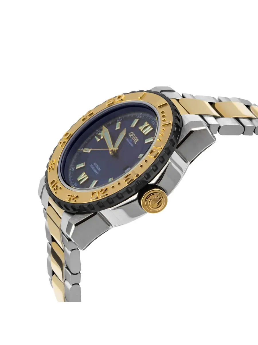 Мужские часы Gevril Seacloud Automatic с синим циферблатом 31259B — изображение 3 из 3, оттенок желтый золотистый