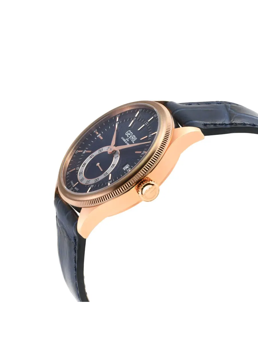 Мужские часы Gevril Empire Automatic с синим циферблатом 48104 — изображение 3 из 3, оттенок розовый золотистый