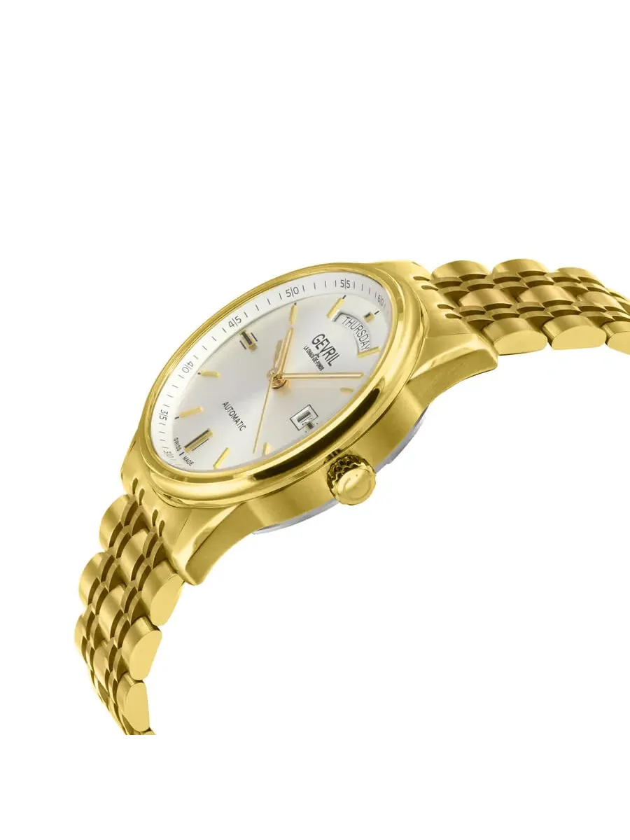 Мужские часы Gevril Excelsior Automatic с серебристым циферблатом 48203B — изображение 3 из 3, оттенок желтый золотистый