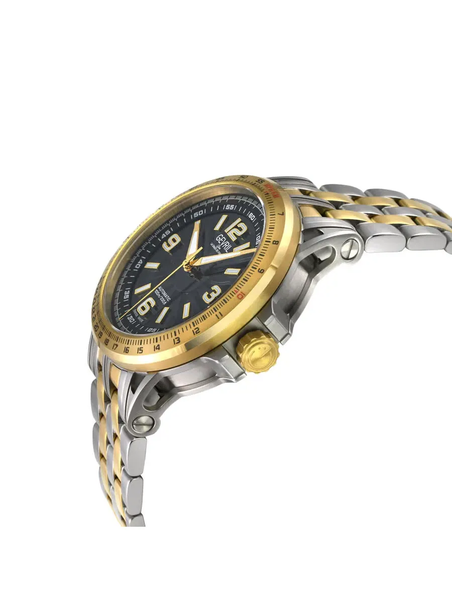Мужские часы Gevril Wind Master Automatic с черным циферблатом 49303B — изображение 2 из 3, оттенок желтый золотистый