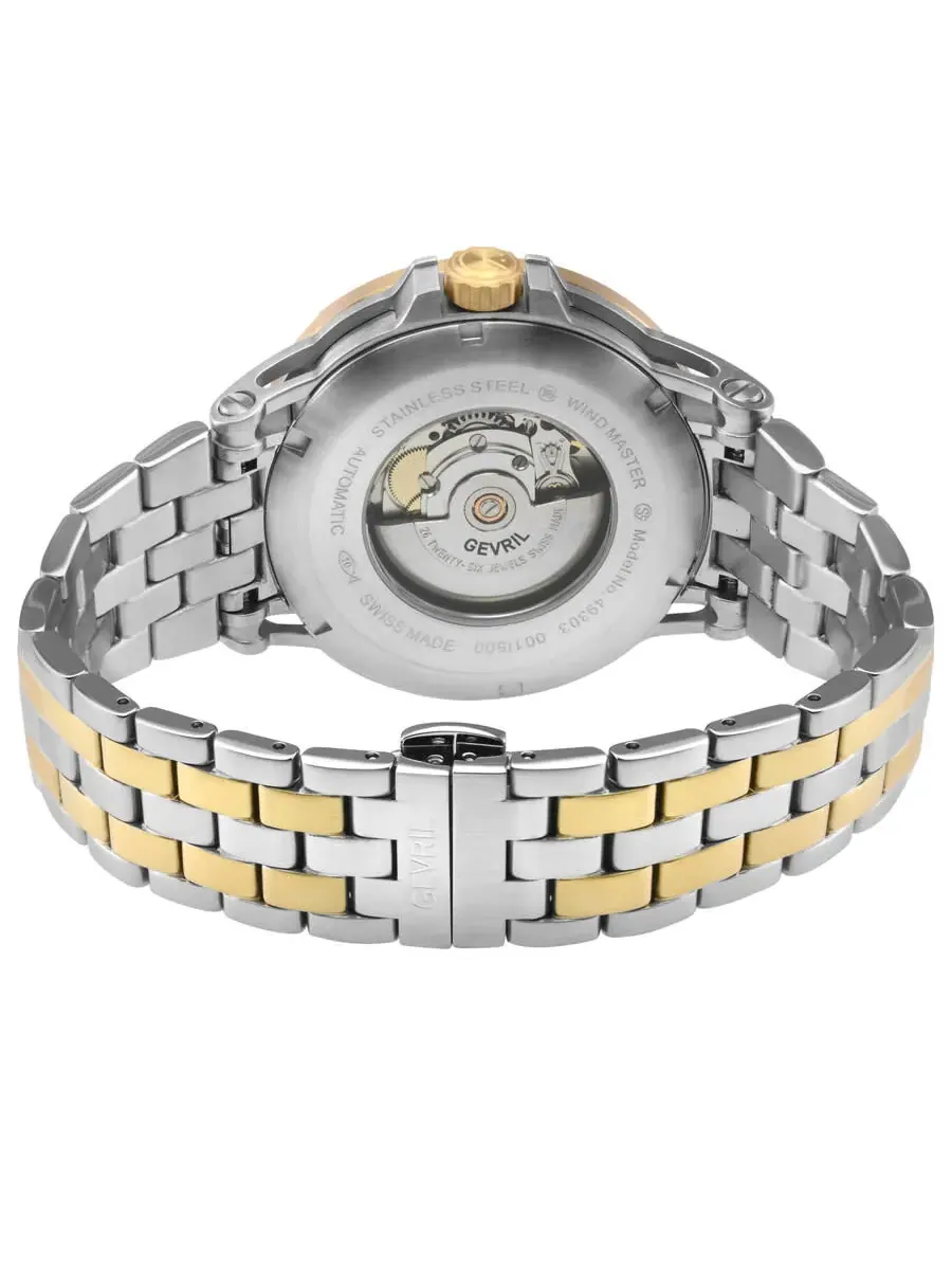 Мужские часы Gevril Wind Master Automatic с черным циферблатом 49303B — изображение 3 из 3, оттенок желтый золотистый
