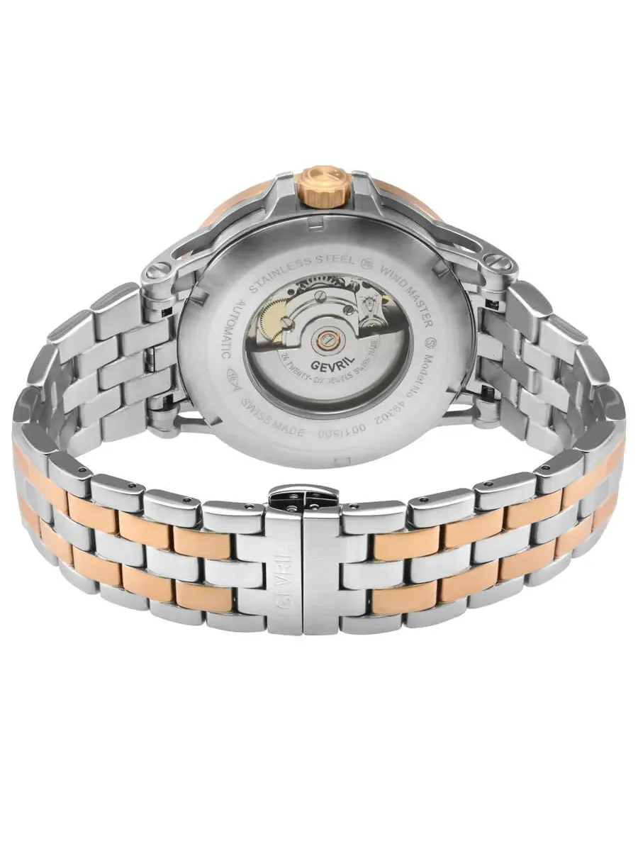 Мужские часы Gevril Wind Master Automatic с синим циферблатом 49302B — изображение 3 из 3, оттенок розовый золотистый