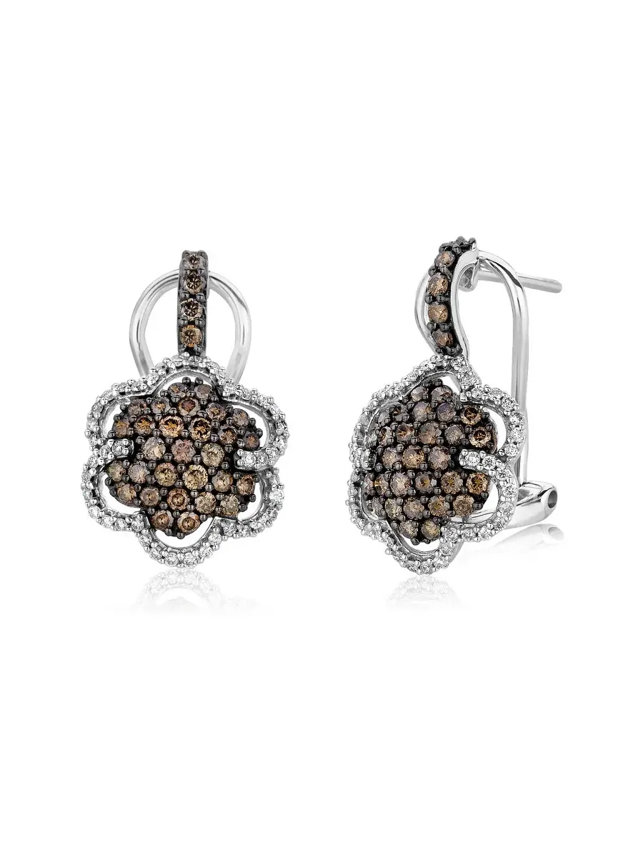 Серьги Grand Sample Sale: шоколадные бриллианты, ванильные бриллианты в оправе из 14-каратного — изображение 1 из 1