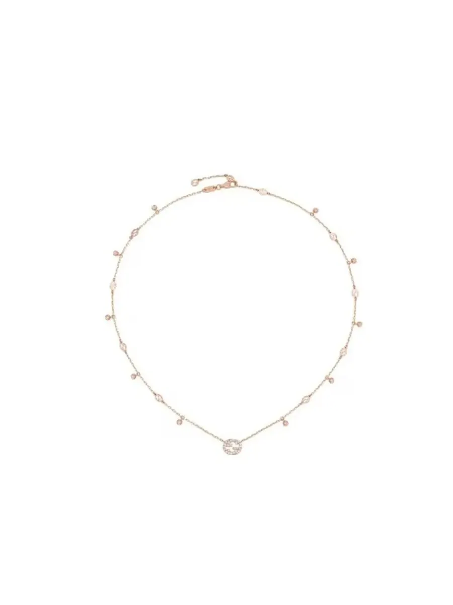 Ожерелье Gucci из 18-каратного розового золота с переплетенными буквами GG и 37 круглыми — изображение 1 из 1