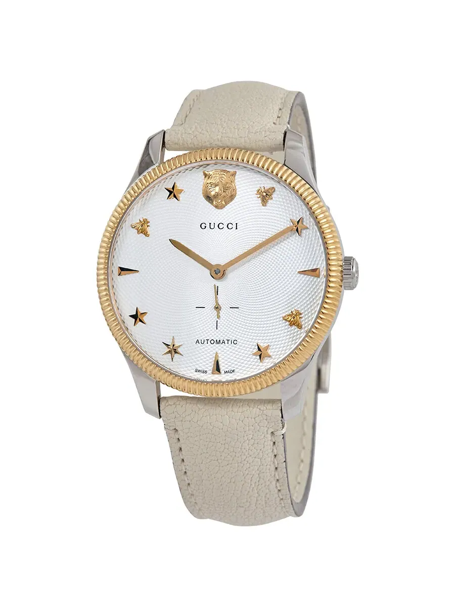 Мужские часы Gucci G-Timeless Automatic с серебристым циферблатом YA126348