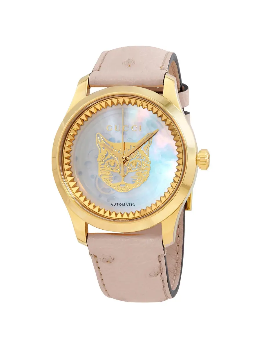 Женские часы Gucci G-Timeless Automatic YA1264110 — изображение 1 из 3, оттенок золотистый