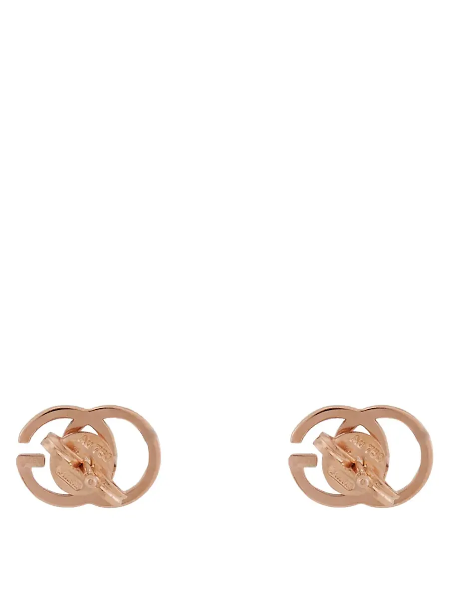 Серьги-гвоздики GUCCI Running из розового золота — изображение 4 из 4, оттенок розовый золотистый