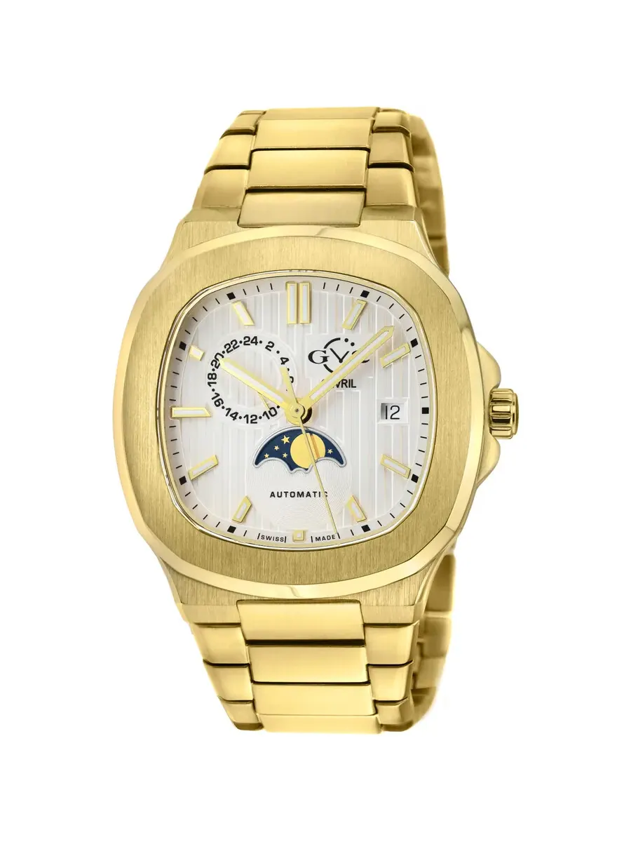 Мужские часы GV2 от Gevril Potente Automatic с белым циферблатом 18402B Gv2 By Gevril — золотистый