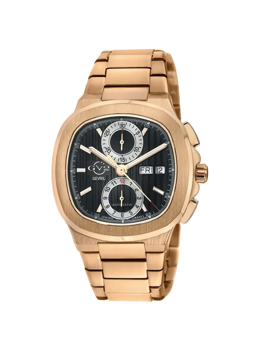 Мужские часы GV2 от Gevril Potente Chronograph с черным циферблатом, модель 18502B Gv2 By Gevril — изображение 1 из 3