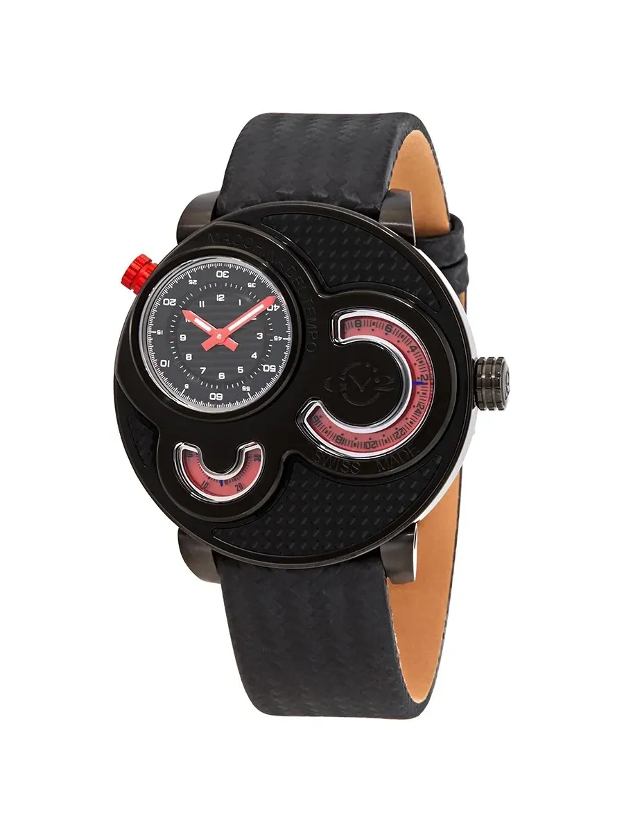 Мужские часы GV2 от Gevril Macchina Del Tempo с черным циферблатом и функцией GMT, модель 8305. Gv2 — изображение 1 из 4