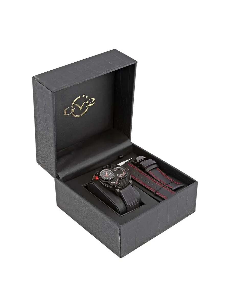 Мужские часы GV2 от Gevril Macchina Del Tempo с черным циферблатом и функцией GMT, модель 8305. Gv2 — изображение 4 из 4