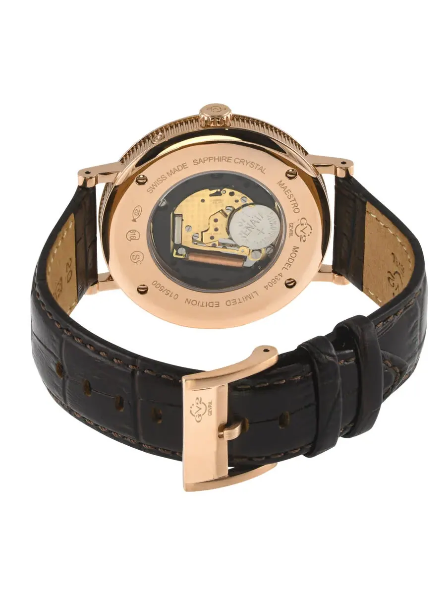 Мужские часы GV2 от Gevril Maestro Quartz с фазами Луны, серый циферблат, модель 43604 Gv2 By Gevril — изображение 3 из 3