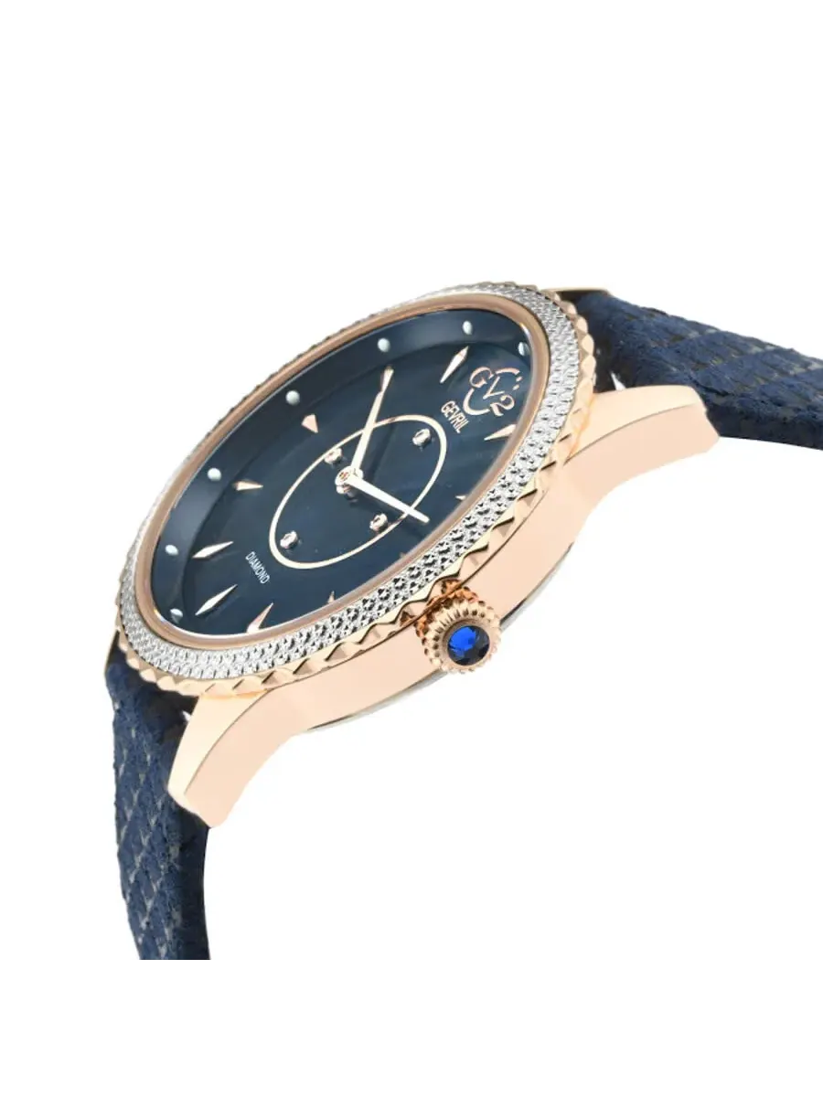 Женские часы GV2 от Gevril Siena Quartz с перламутровым циферблатом и бриллиантами, модель — изображение 2 из 3